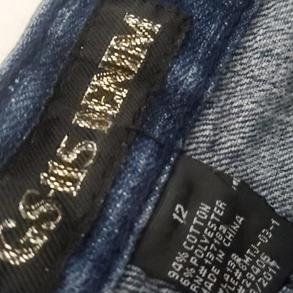 GS-115 Denim Jeans Boys Size 12 Blue Moto Paint Dye Splatter Artzy Art - Picture 12 of 13